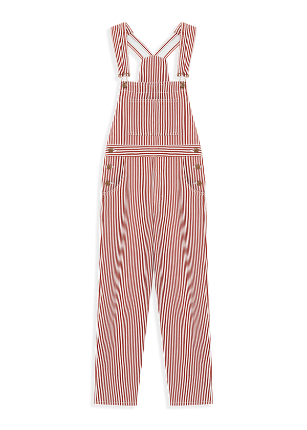 Milldred Red Stripe Organic Cotton Dungarees 1